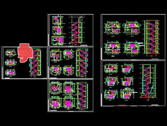 Stairs Cad block and details Download 03
